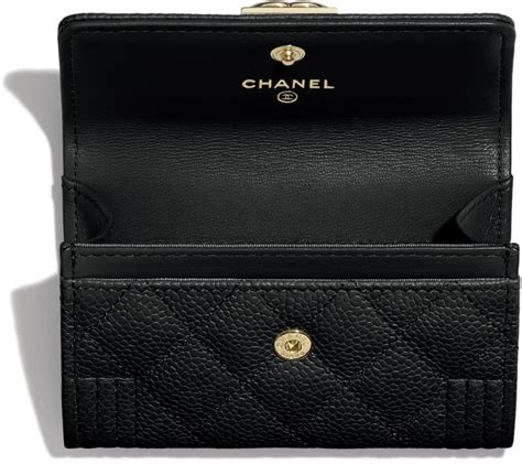 chanel boy so black card holder|Chanel 19 flap card holder.